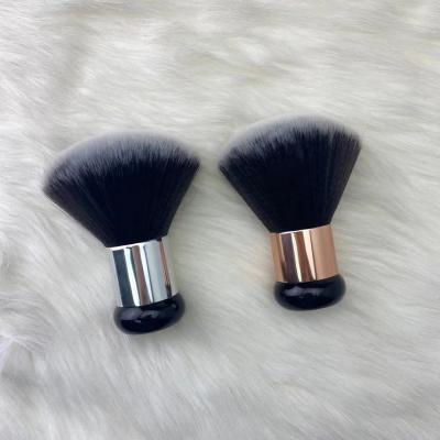 China Large Neck Brush Makeup Kabuki Brush Customized Design Bulk Wholesale Custom Brand OEM Body Makeup Brush Silver Black for sale