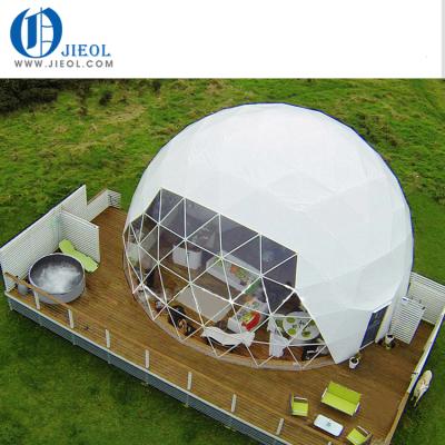 China Aluminum alloy Guangzhou geodesic dome tent pvc steel igloo dome tent hard-pressed expelled factory customized glamping camping tent for sale