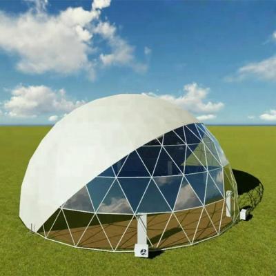 China Wedding 3.4.5m Round Camping Dome Geodesic Tent House PVC Coating With Glass Door for sale