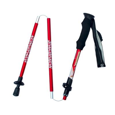 China EVA Folding 5-Section 7075 Aluminum Alloy Outdoor Walking Climbing Stick for sale