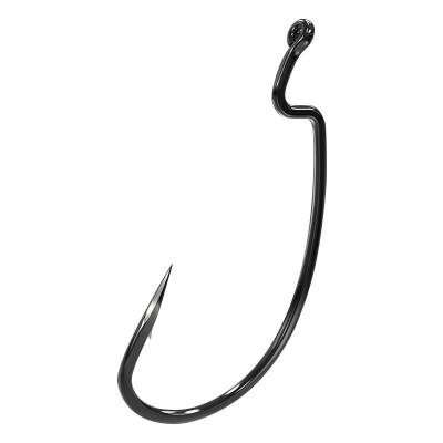 China Soft Wide Belly High Carbon Steel Black Nickel Luya Worm Hook 9003CD Crank Crank Hook for sale