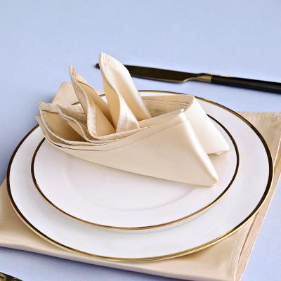 China Soft luxury ivory damask table linen wedding banquet napkin for restaurant for sale