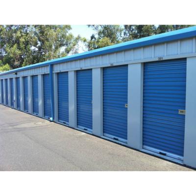 China Self Storage Warehouse Weatherproof Manual Steel Panel Roll Up Shutter Doors for sale