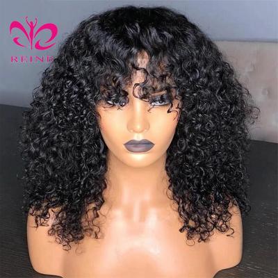 China STRAIGHT Curly Hair Wigs For Color Women Brazilian Remy Hair Fringe Wig With Bangs 8