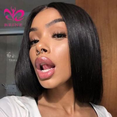 China Bob Wig Lace Closure Wigs Straight Bob Lace Front Women Human Hair Wigs For Brazilian Deep Remy Short Bob Lace Wig 4 Inch Part for sale