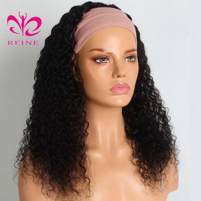 China STRAIGHT Kinky Curly Wigs Hair, Hair Wig With Headband, Double Pulled Headband Hair Wholesale Price Headband Wig For Black Women for sale