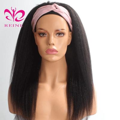 China Wholesale STRAIGHT Headband Wig Hair For Black Women, Remy Human Hair Headband Wig, Double Curly Straight Hair Pulled Wigs for sale