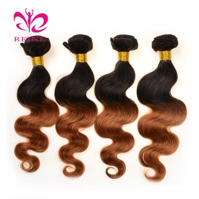 China Cuticle Aligned 9A Virgin Brazilian Hair Body Wave Bundles 1B 30 QUEEN Two Tone Ombre Human Hair Color for sale