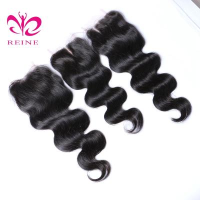 China Cuticle Lined Nice Textures Body Wave Brazilian / Peruvian / Malaysian / Indian HD Lace Up Closures Pieces In Dubai for sale