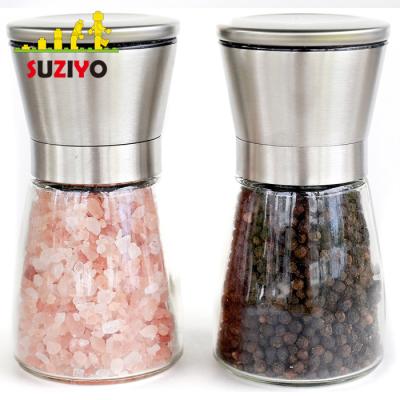 China Sustainable Eco - Friendly Homemade Manual Stainless Steel Salt And Pepper Mill Spice Grinder Set for sale