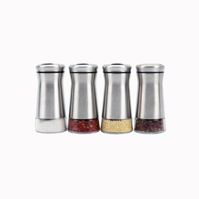 China Practical Feasible Viable Stainless Steel and Glass Spice Tin Can Storing Spice, Herbs and Powder for sale