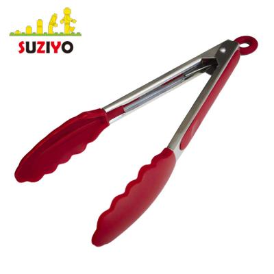 China Sustainable Stainless Steel Kitchen Tongs With Silicone Tips for sale