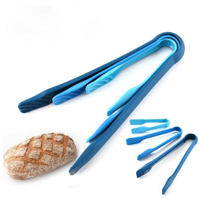 China Amazon Viable Hot Selling Kitchen Cooking Tool 3 Set Mini Plastic Food Tongs Bread Serving Tongs for sale