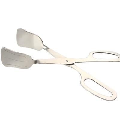 China Viable Wholesale Stainless Steel Scissors Shaped Kitchen 7 8 10 Inch Food Tongs Bread BBQ Buffet Cooking Tongs for sale