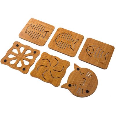 China Sustainable Hot Selling Round Wooden Kitchen Cartoon Place Mats Coasters for sale