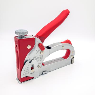 China Hot-selling Manual Furniture Nail Gun Clip Hand Gun Kit Stationary with Rubber Coated Grip for sale