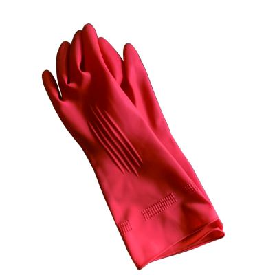 China Anti-slip Semi Red Industrial Rubber Gloves For Work Taiwan Quality 85g for sale