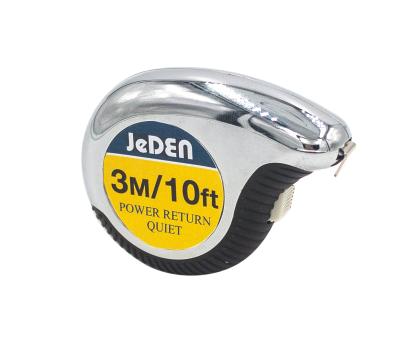 China Promotion Compact Size 3MT*8mm Custom 3M Chrome Plated Measuring Tape Logo Gift for sale