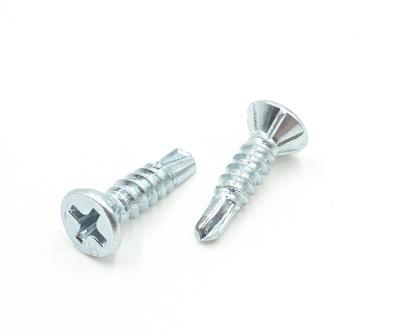 China Taiwan Flat Made Self Drilling Flat Head Screws With 6 Seeds, 2 Wings for sale