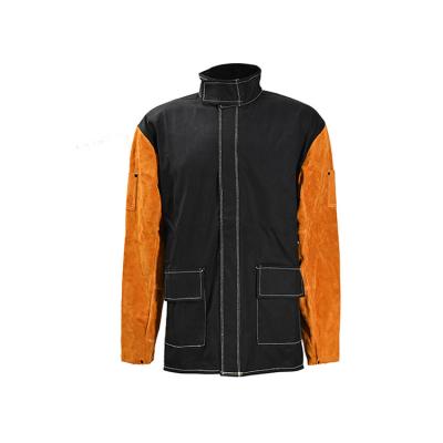 China Flame Retardant Premium Safety L Waist Protective Men Working Fire Resistant Welding Jacket for sale