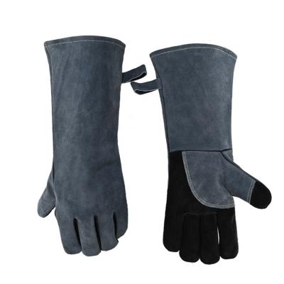 China Factory Professional Leather Cuff Finger Working Hand Welding Heavy Duty Welding Gloves for sale