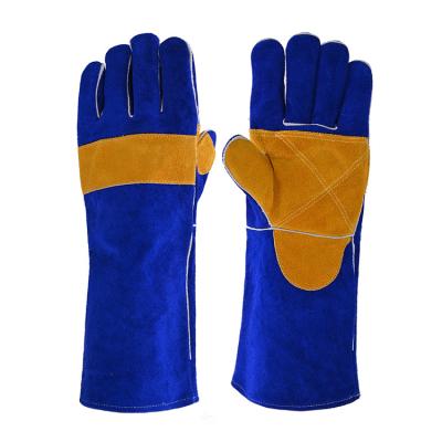 China Heavy Duty Welding Long Cuff Fully Welted Key Reinforced Slot Lash Welding Gloves for sale