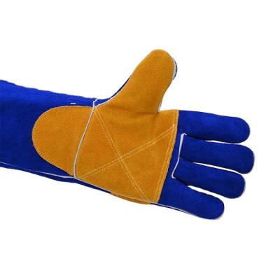 China New Professional Factory Long Welding Gloves Leather Protective Work for sale