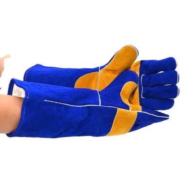 China Cowhide Welding Heat Resistant Split Leather Forging Welding Gloves for sale