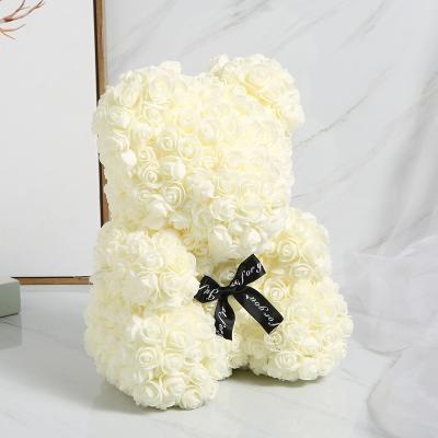 China Safety Valentine's Day Gift for Birthday Qixi Valentine's Day Gift for Girlfriend Rose Cuddle Foam Bear Immortal Flower Rose Bear for sale