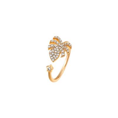 China CLASSIC Round Shape Fashion Personality Coconut Tree 18k Gold Plated Ring Women for sale