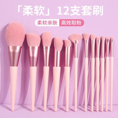 China Angular Blush New Makeup Set Brush 12 Full Face Powder Blush Eyeshadow Brush Beauty Kit for sale