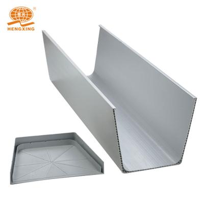 China All kind of roofs and gutters pvc square rainwater gutter, pvc rain gutter custom size for sale