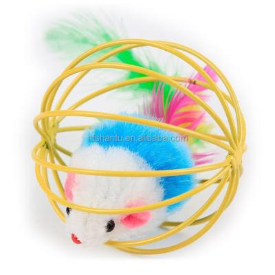 China Mental Ball Stocked Toy Chaser Mice Teaser Plush Toy For Kitten Cat Toys Cat Intercative Lugia Interactive Plush Mouse for sale