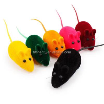 China Cat Toys Interactive Motorized Rubber Natural Stocked Toy Mouse House Cat Toy Colored Mouse Chew Fun with Realistic Squeaking Mouse Sound for sale