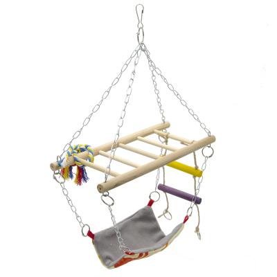 China Double squirrel viable toy frame play ladder rope hammock swing toy hamster toy parrot hammock four seasons for sale