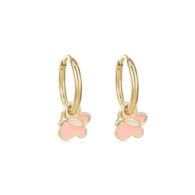 China Girls Butterfly Hoops CLASSIC Brass Jewelry Rose Gold Plated Hypoallergenic Earrings for sale