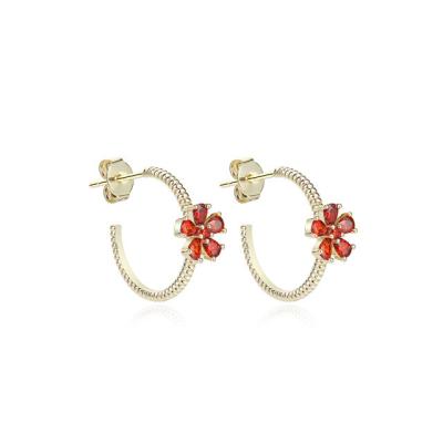 China CLASSIC Hawaiian Jingjing Flower Earrings Baby Girls Earrings Jewelry 12k Gold Plated for sale