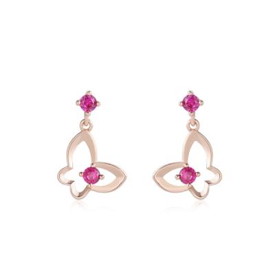 China CLASSIC Wholesale Children's Jewelry Earrings Kids Butterfly Jewelery Rose Gold Plated Children's Earrings for sale