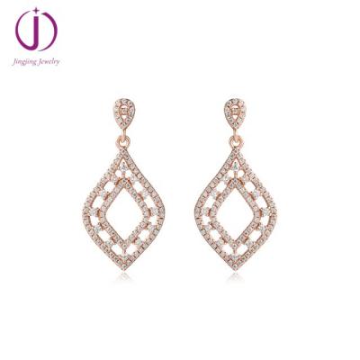 China Wholesale18k Gold Jewelry 925 Sterling Silver Micro Pave CZ Hollow Earring for sale