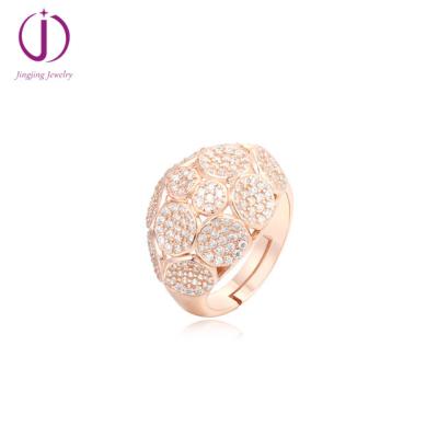 China Wholesale China China 925 Sterling Silver Gold Plated Jewelry 18k Gold Plated Guangzhou Manufacturer Pave CZ Ring for sale