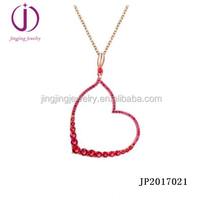 China China 925 Sterling Silver Red Stone Heart Gemstone Jewelry Pendant Guangzhou Manufacturer for sale