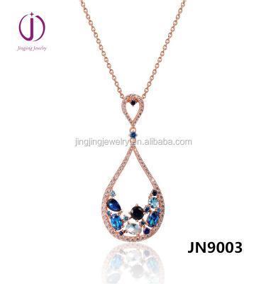 China Wholesale China Professinal China Jewelry Factory 925 Silver Teardrop Drop Colored Glass Pendant Guangzhou Manufacturer for sale