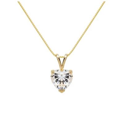 China CLASSIC 925 Sterling Silver 18k Gold Plated Jewelry Hearts Zircon Pendant Necklace for sale