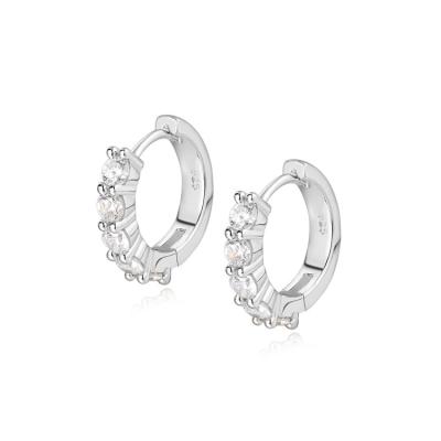 China CLASSIC 925 Sterling Silver Fashion Gold Plated Women's Handmade Wholesale Custom Cubic Zirconia Circle Earrings for sale