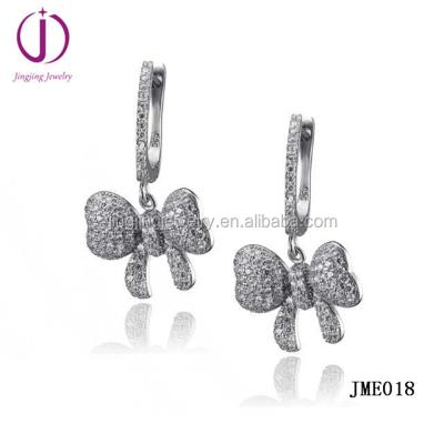 China China China Micro Guangzhou Manufacturer Pave Earring 925 Silver Bowknot Bowknot Style for sale