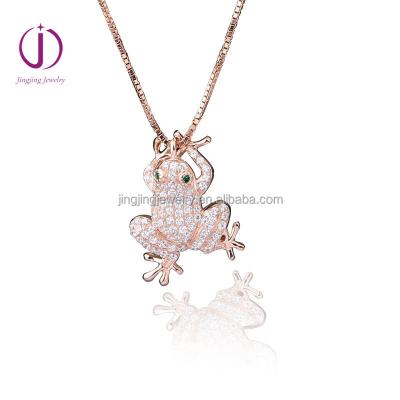 China China 925 Sterling Silver Fancy Frog Animal Pendant With Green Eyes Guangzhou Manufacturer for sale