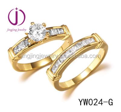 China Guangzhou Manufacturer of China 925 18K Gold Silver Wedding Ring Set For Women for sale