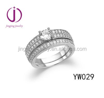 China China New Products Micro Pave Guangzhou Manufacturer 925 Silver Wedding Jewelry Set Ring for sale