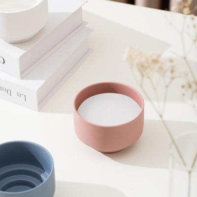 China 300ml Minimalist INS Style Soy Wax Jar Perfume Candle Ceramic Mug Matte Candle Holder Handmade Home Decoration for sale