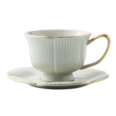 China European Style Disposable Coffee Cup And Saucer Ceramic Simple Home Coffee Cup Afternoon Tea Cup for sale